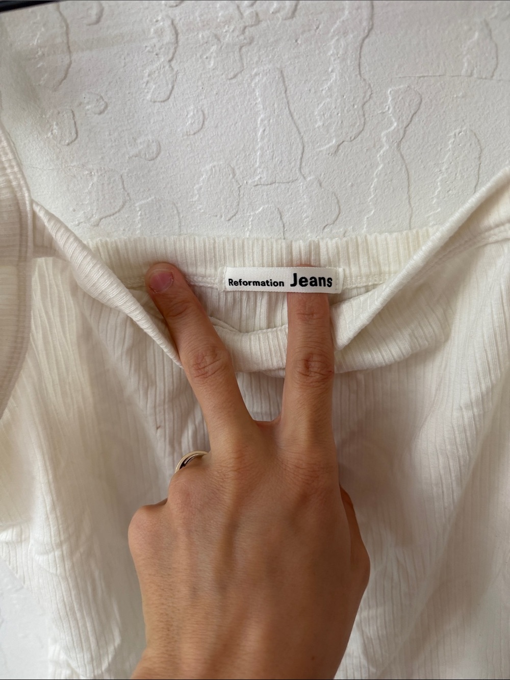 Reformation White Large Ribbed Tank - Picture 2 of 4